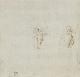 Verso: Two Studies of Amorini, WA1846.154 (penna och brunt bläck)